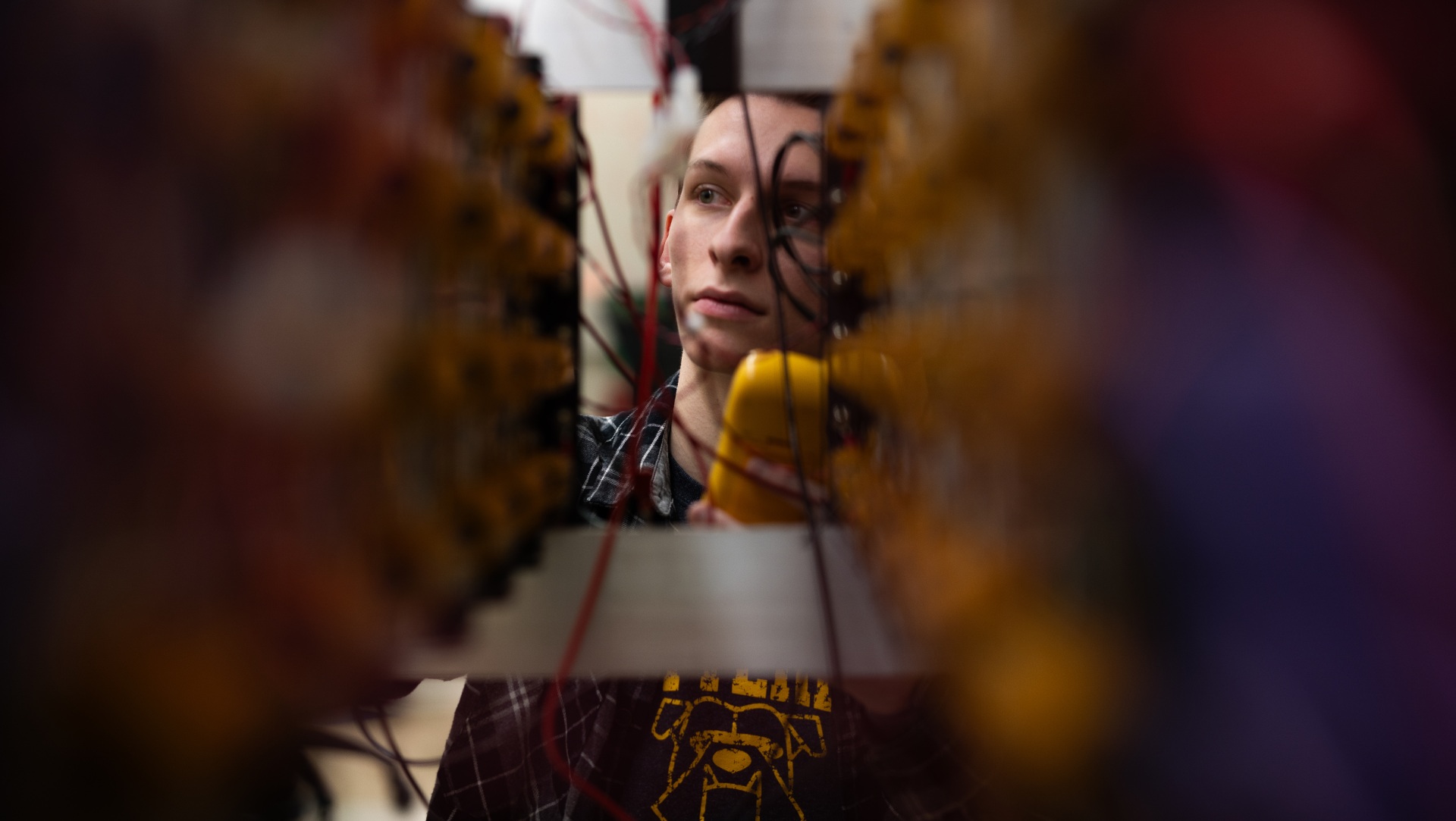 Student working in the Amped Lab