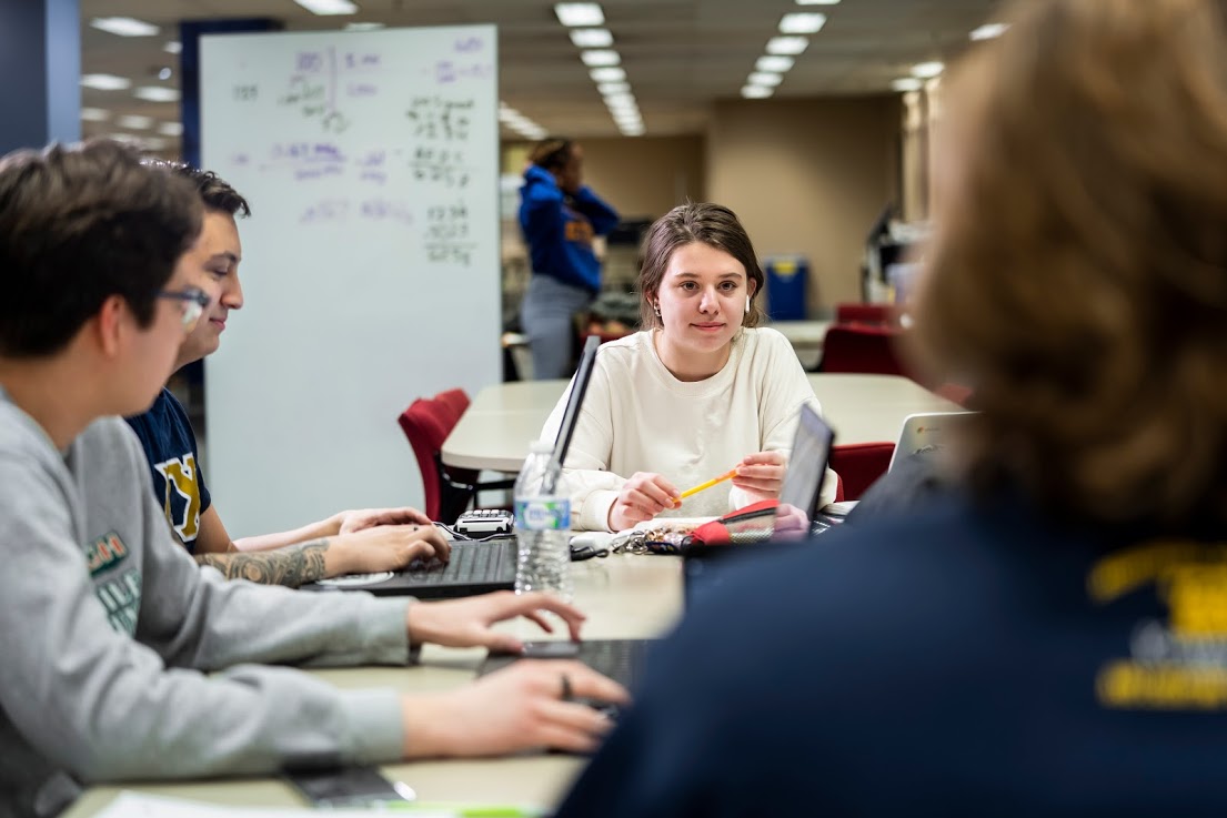 students studying the academic success center