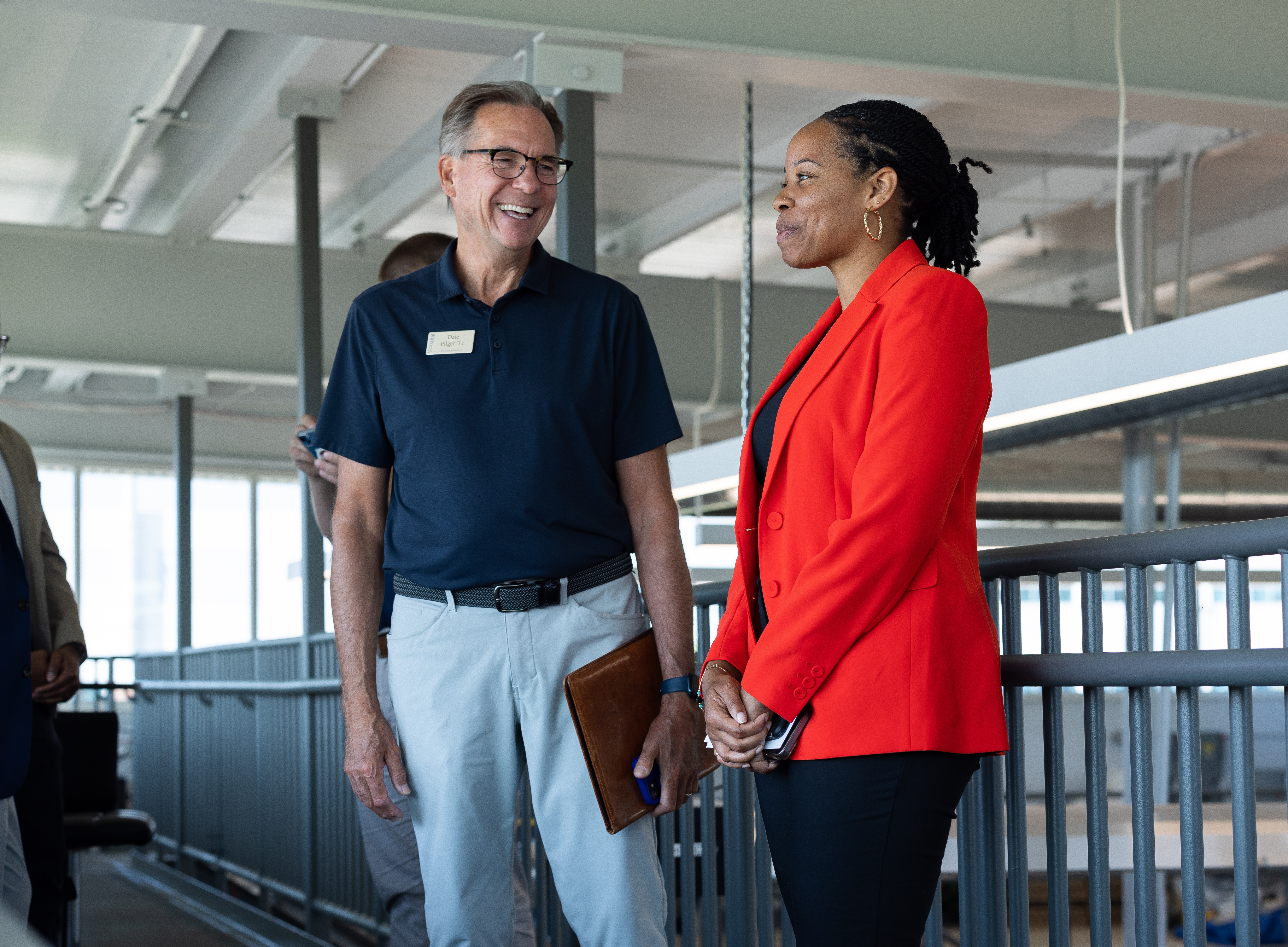 Dale Pilger, Kettering University Vice President of University Advancement and External Relations Talks with Justine Johnson During an MEDC Visit to Campus