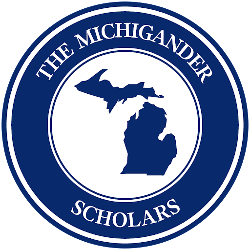 The Michigander Scholars logo, which shows the Upper and Lower Peninsulas of Michigan.