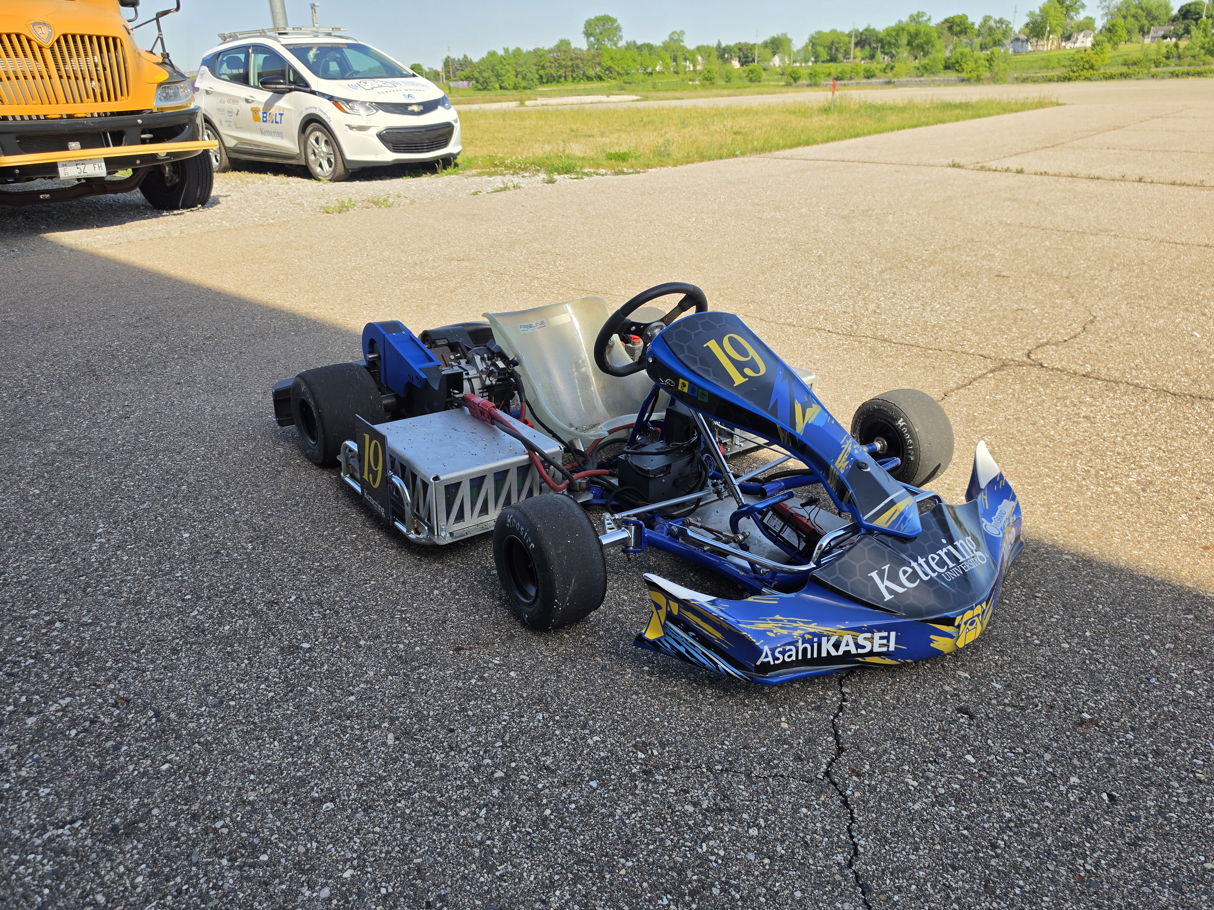 The EV Kartz team newest cart with Bulldog branding