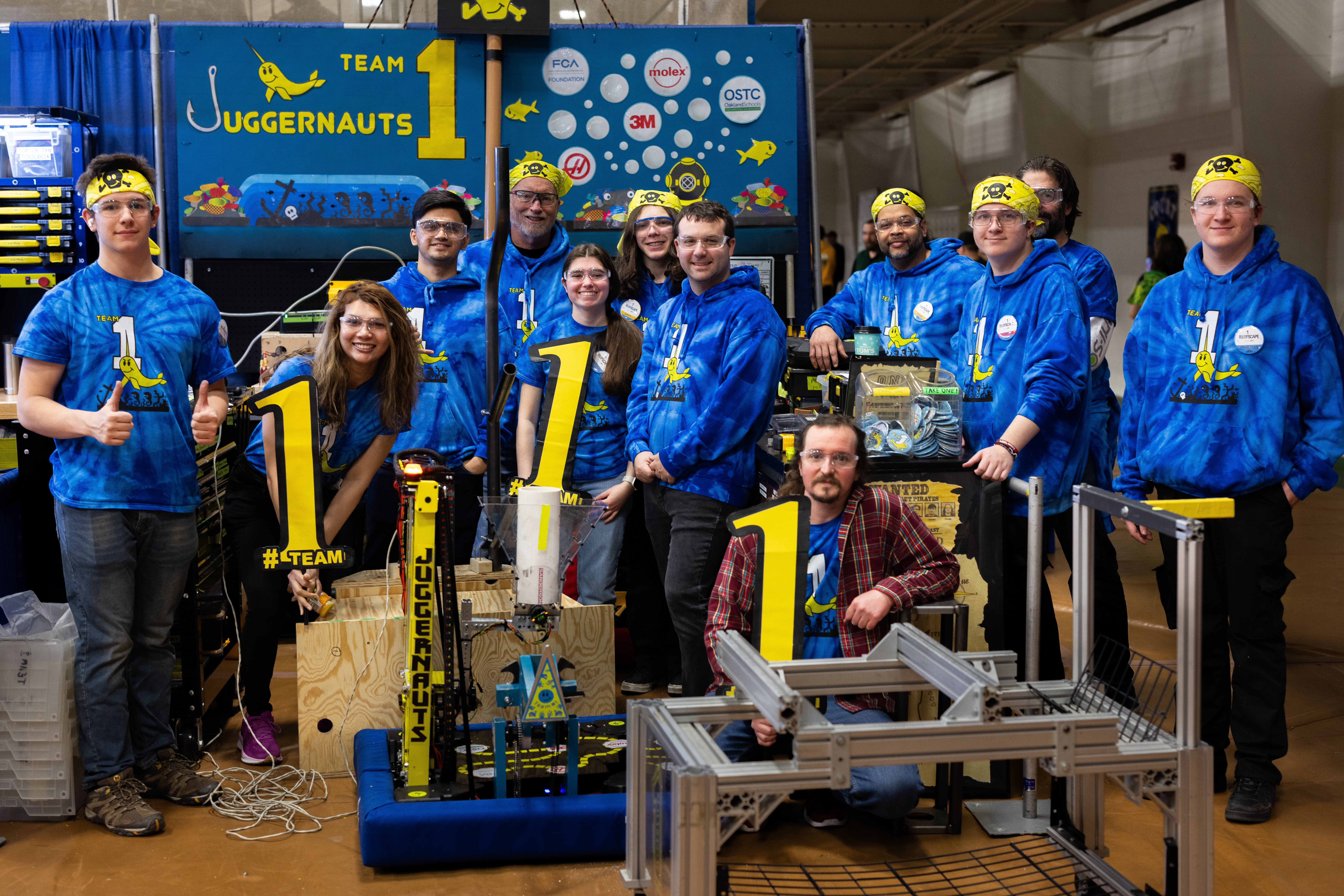 Robotics team posing for photo at FIRST Competion held at Kettering University