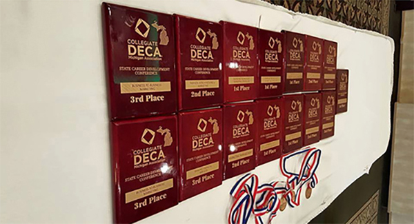 Kettering University DECA students won 18 awards at the state conference this month.
