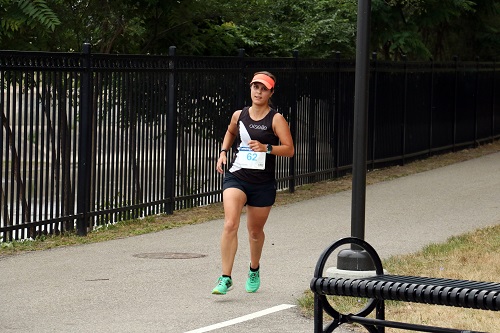 Lindsay Knake finishes the 5K at Kettering University's Atwood Stadium Races