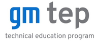 General Motors Technical Education Program (GM TEP) logo in blue and gray text