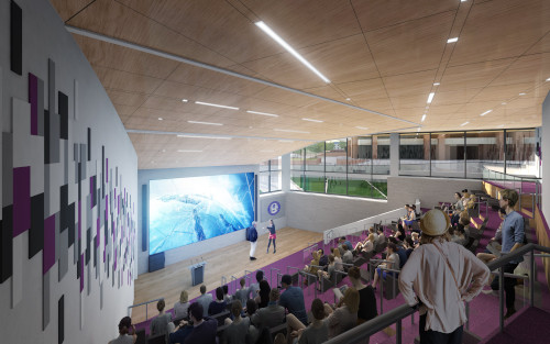 Kettering University's Learning Commons will include an indoor amphitheater for speakers and class lectures.