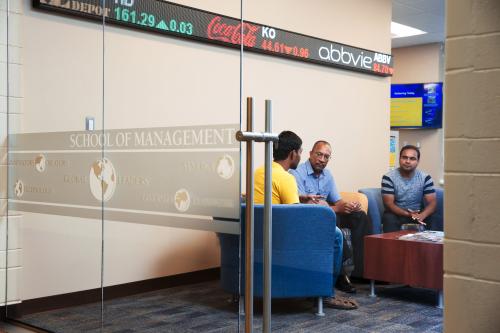 The lobby of the School of Management
