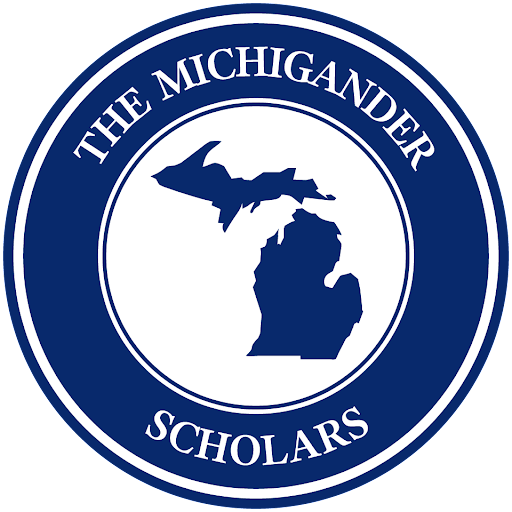 Logo for the Michigander Scholars, which fearures a graphic depiction of the state of Michigan