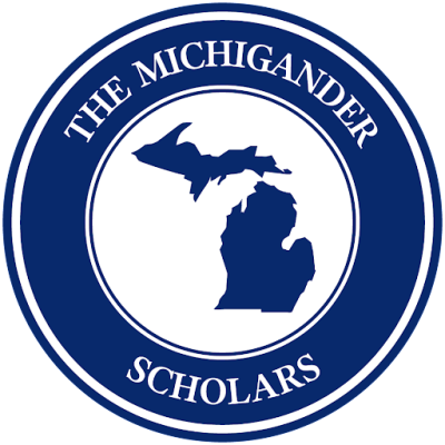 The Michigander Scholars logo, which shows the Upper and Lower Peninsulas of Michigan.