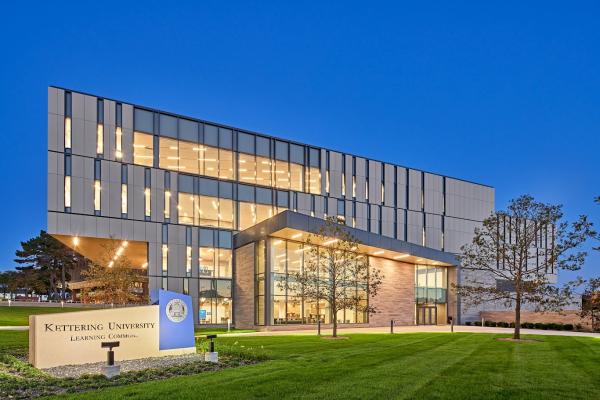 Kettering University Learning Commons at Night