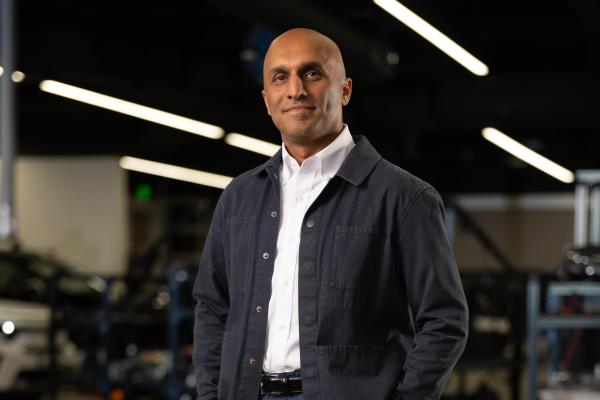 Qasar Younis Kettering University Alumnus ’04, co-founder and CEO of Applied Intuition, stands at the offices of HQ. 