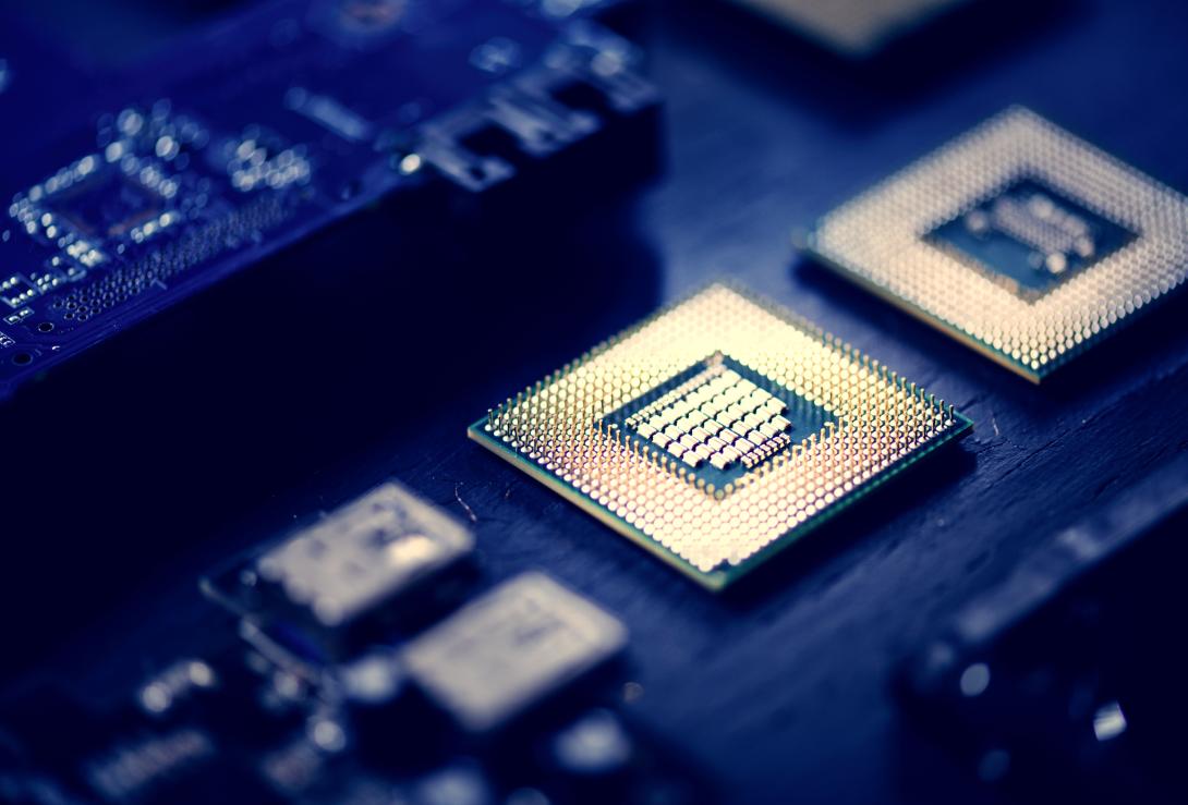 closeup of computer processor